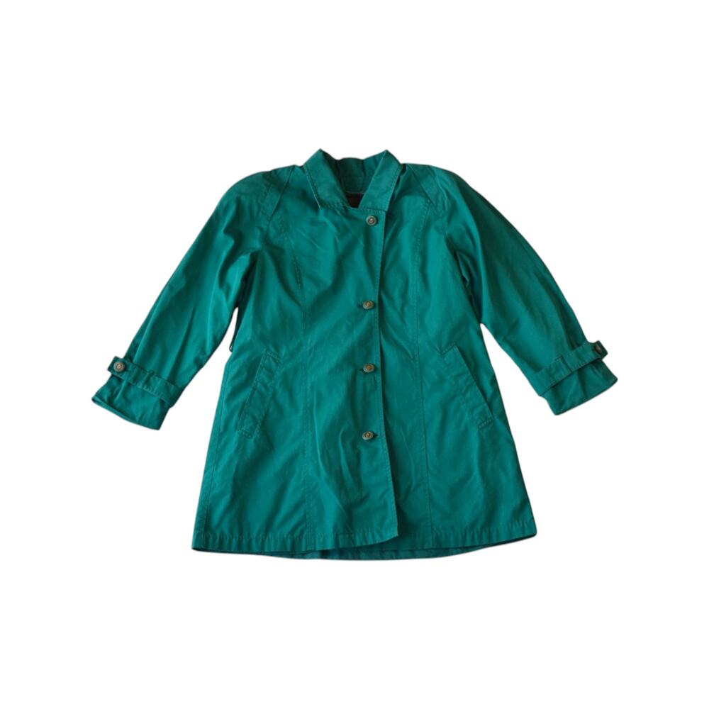 Vintage London Fog Teal Raincoat Trench Coat Women's 10